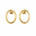Pendientes tipo botón con diseño ovalado minimalista y acabado dorado brillante