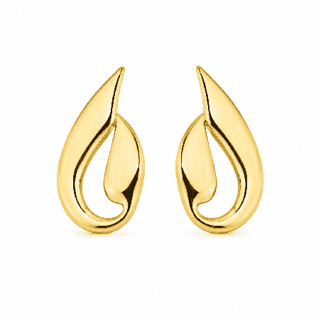 Pendientes de diseño elegante en forma de gota con acabado brillante y estilo minimalista moderno