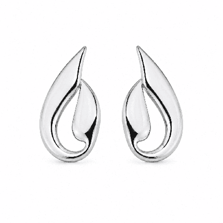 Pendientes de diseño elegante en forma de gota con acabado brillante y estilo minimalista moderno