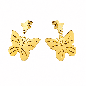 Pendientes colgantes con delicado diseño de mariposa y acabado brillante premium