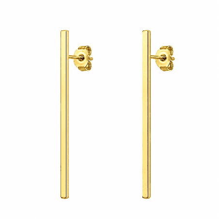 Pendientes minimalistas de barra alargada con acabado brillante premium