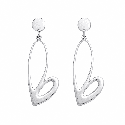 Pendientes colgantes con diseño abstracto en forma de corazón y acabado brillante premium