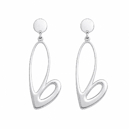 Pendientes colgantes con diseño abstracto en forma de corazón y acabado brillante premium