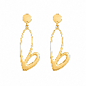 Pendientes colgantes con diseño abstracto en forma de corazón y acabado brillante premium
