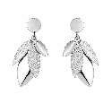 Pendientes colgantes con diseño de hojas asimétricas y acabado brillante premium