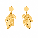 Pendientes colgantes con diseño de hojas asimétricas y acabado brillante premium