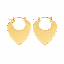 Pendientes tipo aro con elegante diseño en forma de corazón y acabado brillante premium