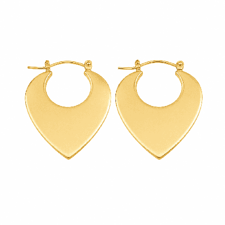 Pendientes tipo aro con elegante diseño en forma de corazón y acabado brillante premium
