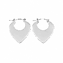 Pendientes tipo aro con elegante diseño en forma de corazón y acabado brillante premium