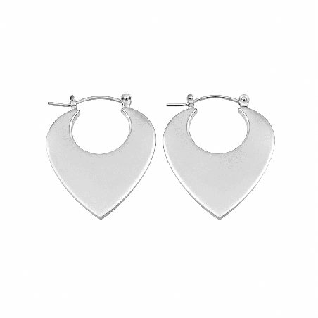 Pendientes tipo aro con elegante diseño en forma de corazón y acabado brillante premium