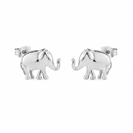 Pendientes con delicado diseño de elefante y acabado brillante premium