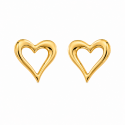 Pendientes con diseño de corazón abierto y acabado brillante premium