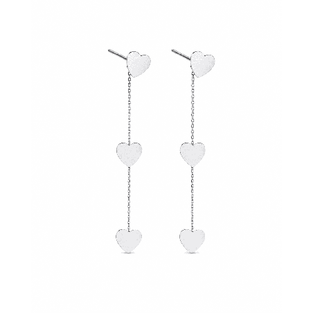 Pendientes colgantes con delicados corazones y acabado brillante premium. Inspirados en tendencias modernas y románticas.