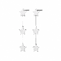 Pendientes colgantes con delicado diseño de estrellas y acabado brillante premium