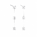 Pendientes colgantes con delicado diseño floral tipo trébol y acabado brillante premium