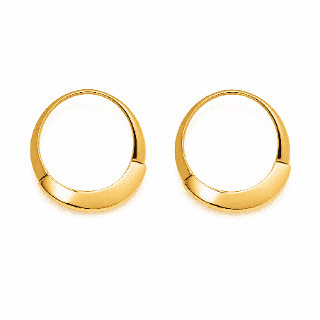 Pendientes tipo aro con diseño minimalista y acabado brillante premium.