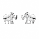 Pendientes con diseño moderno de elefante y acabado brillante premium.