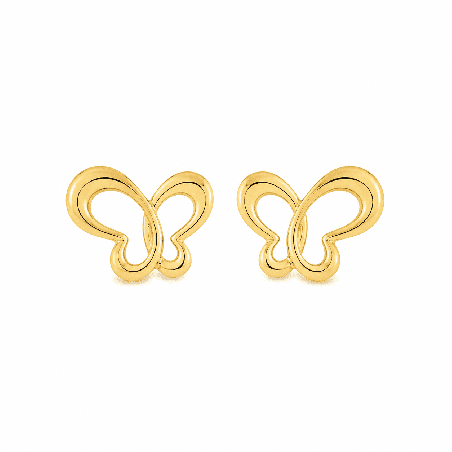 Pendientes con delicado diseño de mariposa y acabado brillante premium