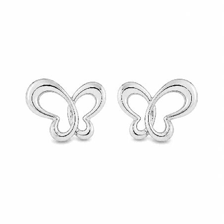 Pendientes con delicado diseño de mariposa y acabado brillante premium