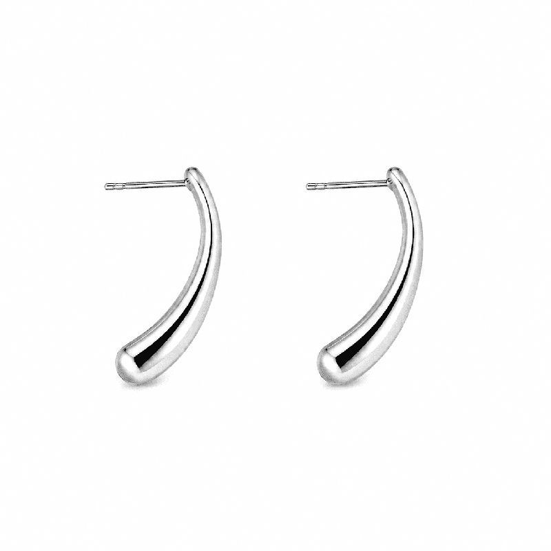 Pendientes con diseño curvo minimalista y acabado brillante premium