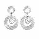 Pendientes largos con diseño espiral artístico y acabado brillante premium
