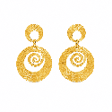 Pendientes largos con diseño espiral artístico y acabado brillante premium