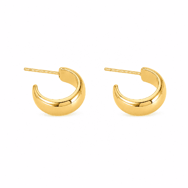 Pendientes tipo aro con diseño minimalista y acabado brillante premium