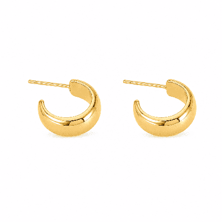 Pendientes tipo aro con diseño minimalista y acabado brillante premium