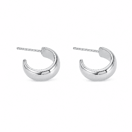 Pendientes tipo aro con diseño minimalista y acabado brillante premium