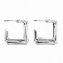 Pendientes geométricos con diseño cuadrado moderno y acabado brillante premium