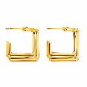 Pendientes geométricos con diseño cuadrado moderno y acabado brillante premium