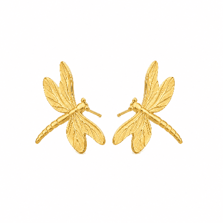 Pendientes en forma de libélula con acabado premium y diseño delicado inspirado en la naturaleza.