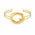 Brazalete rígido con diseño ovalado moderno y acabado brillante premium.