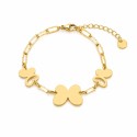 Pulsera con delicado diseño de mariposas y acabado brillante premium.