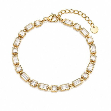 Pulsera elegante con diseño geométrico y acabado brillante premium.