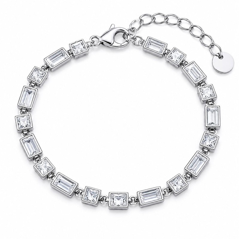 Pulsera elegante con diseño geométrico y acabado brillante premium.