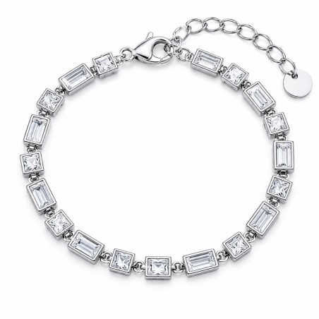 Pulsera elegante con diseño geométrico y acabado brillante premium.