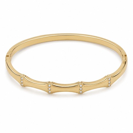 Pulsera  rígida de inspiración bamboo con acabado premium y delicados detalles efecto cristal.