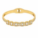 Pulsera rígida con circonitas rectangulares de acabado brillante que aportan un estilo elegante, moderno y sofisticado.