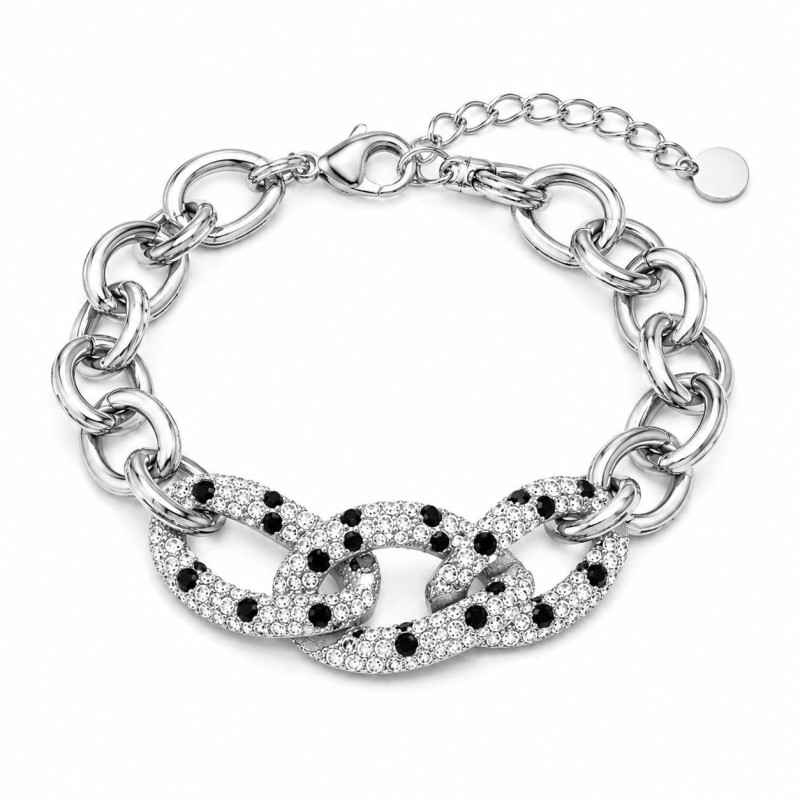 Pulsera de eslabones bold con acabado premium y detalles efecto cristal.