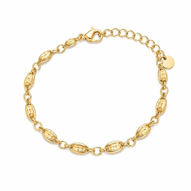 Pulsera de eslabones ovalados con acabado brillante premium y diseño moderno minimalista.