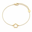 Pulsera delicada con detalle floral minimalista y acabado brillante premium.