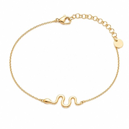 Pulsera delicada con diseño de serpiente minimalista y acabado brillante premium.