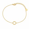 Pulsera delicada con círculo texturizado y diseño minimalista premium.