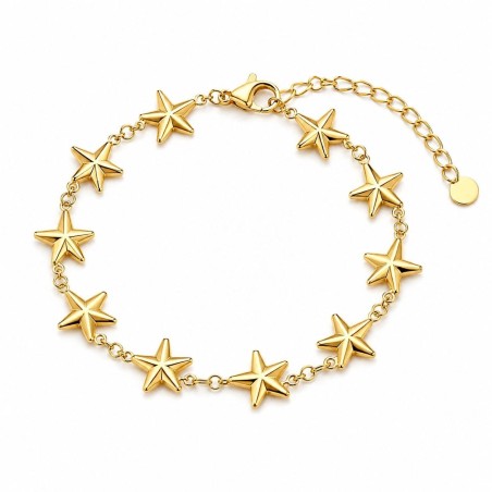 Pulsera de estrellas con diseño moderno y acabado brillante premium.