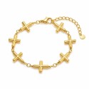 Pulsera de cruces con diseño moderno y acabado brillante premium.