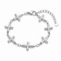 Pulsera de cruces con diseño moderno y acabado brillante premium.