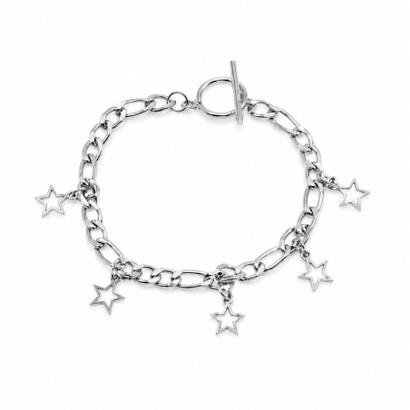 Pulsera de eslabones con delicados charms de estrellas que aportan un toque femenino, moderno y elegante.