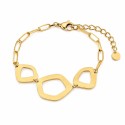 Pulsera con diseño geométrico moderno y acabado brillante premium.