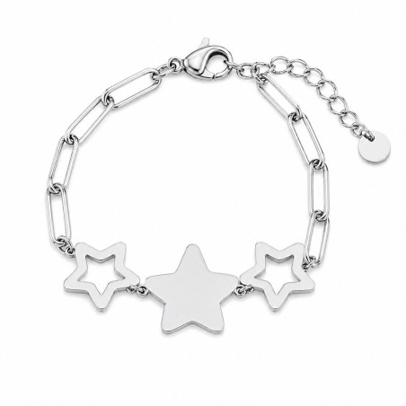 Pulsera con delicado diseño de estrellas y acabado brillante premium.